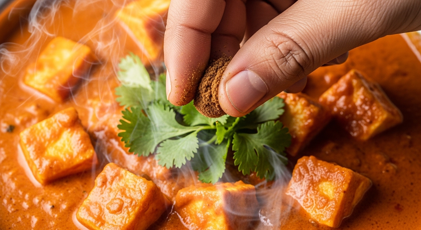 Sprinkling Garam Masala on Curry