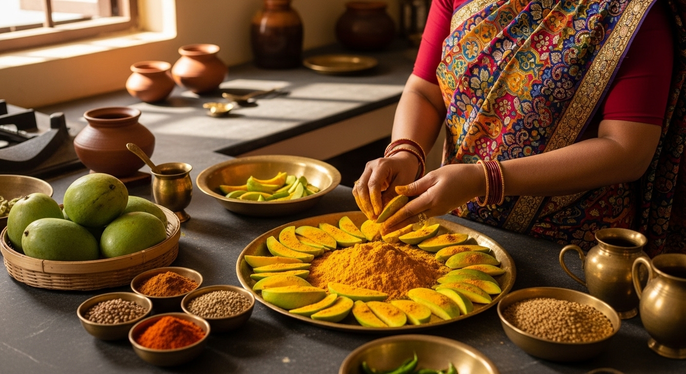 Making Mango Pickle